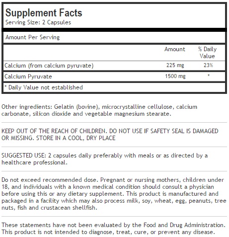 Calcium Pyruvate 750mg